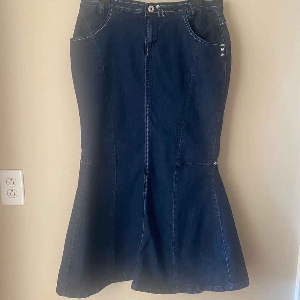 Ashley Stewart Dark Blue Maxi Skirt